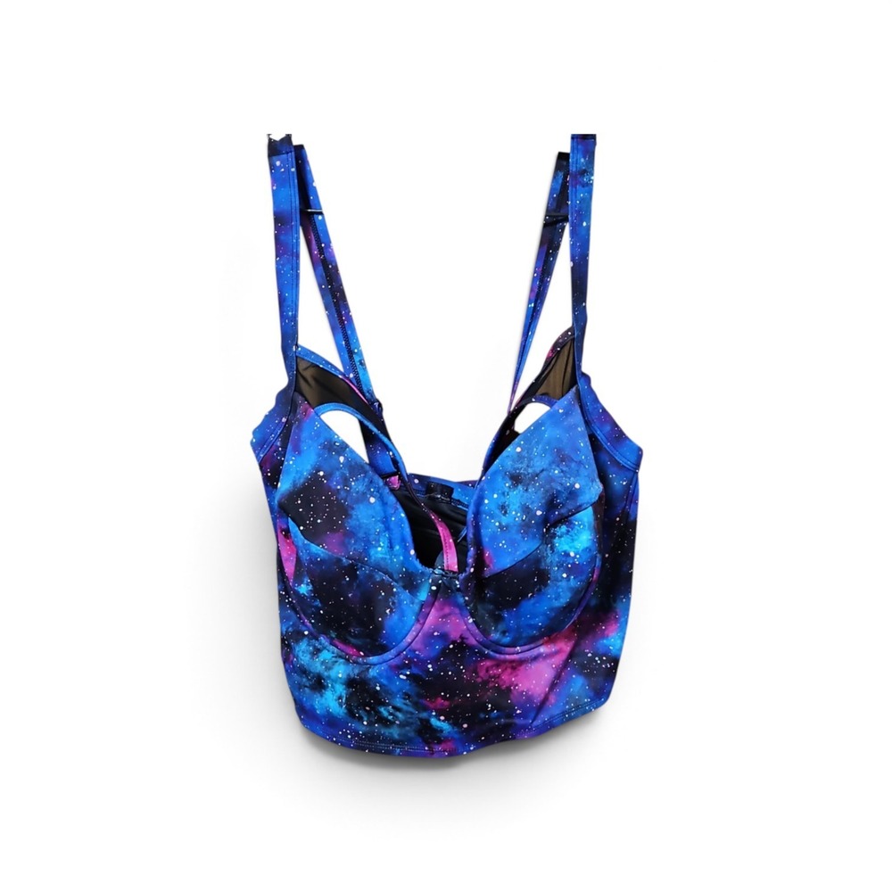 Torrid Galaxy Print 2pc Bikini Set High Waist Bottoms Underwire Top Size 4 0552
